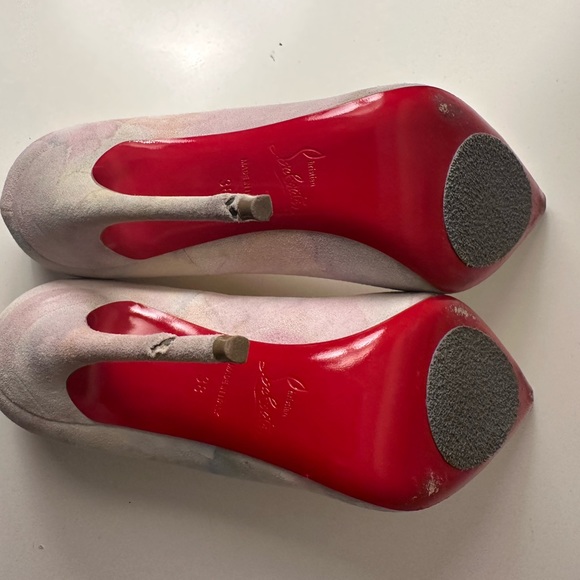 Christian Louboutin So Kate 120 Aquarelle Watercolor White Suede,Multi-color - Picture 8 of 15